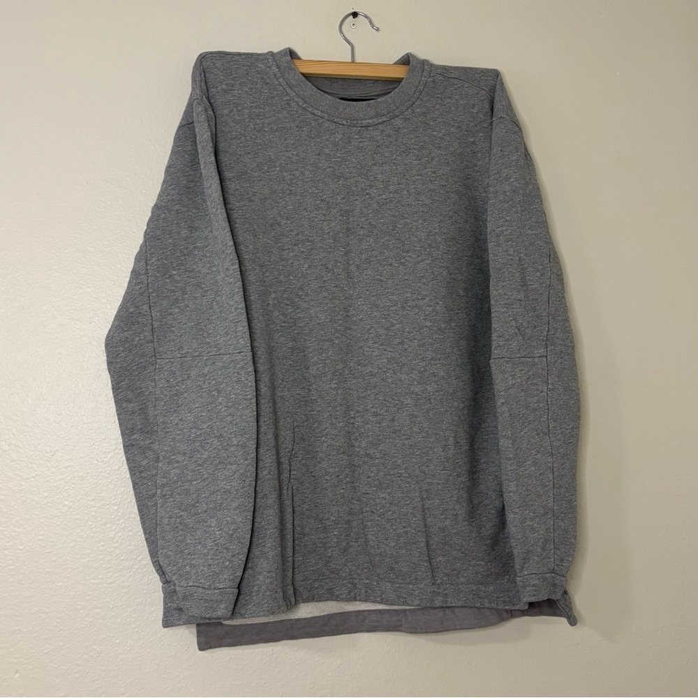BYLT Men Gray Active Fleece Core Crewneck Sweatshirt - Picture 10 of 13